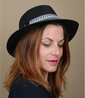 chapeau paille bleu marine Debby marine